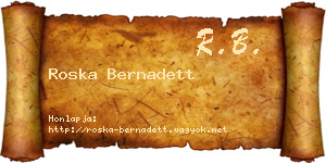Roska Bernadett névjegykártya